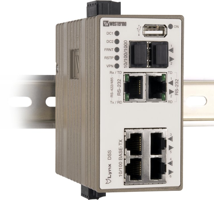 Device Server Switch Lynx DSS společnosti Westermo podporuje připojení starších sériových zařízení a zároveň funkce routeru
